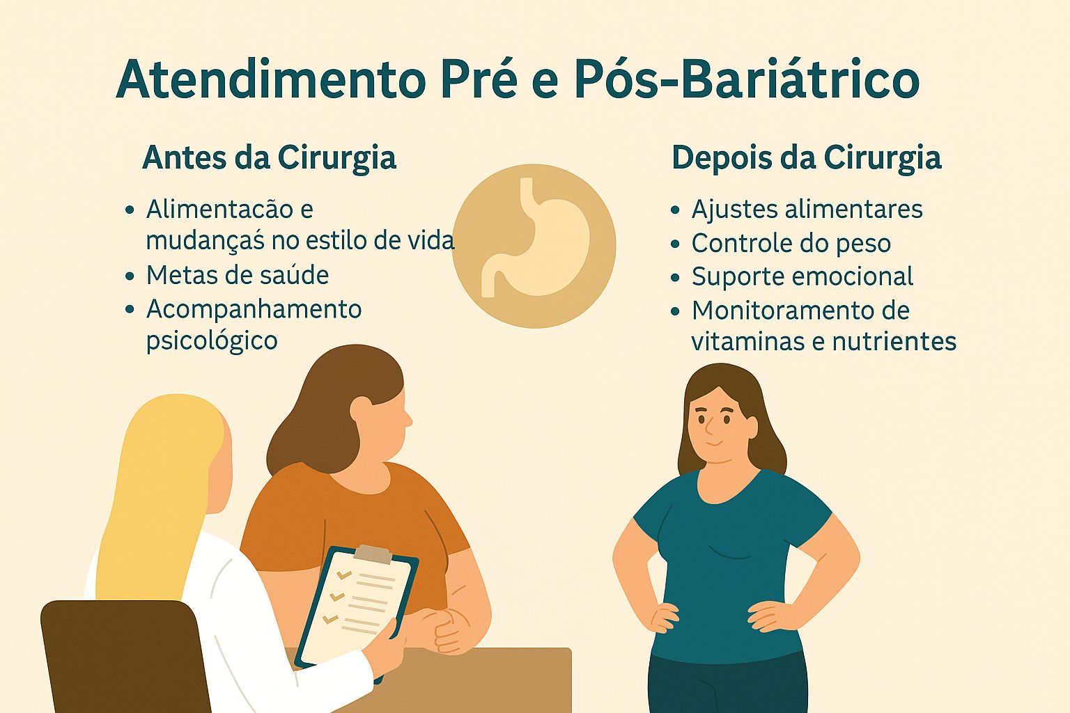 Atendimento pré e pós bariátrico